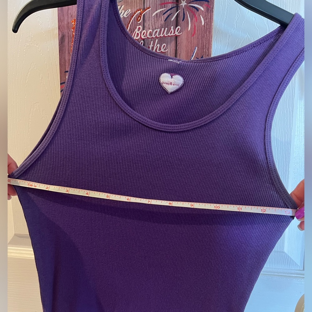 Purple Ribbed Tank - Picture 4 of 5